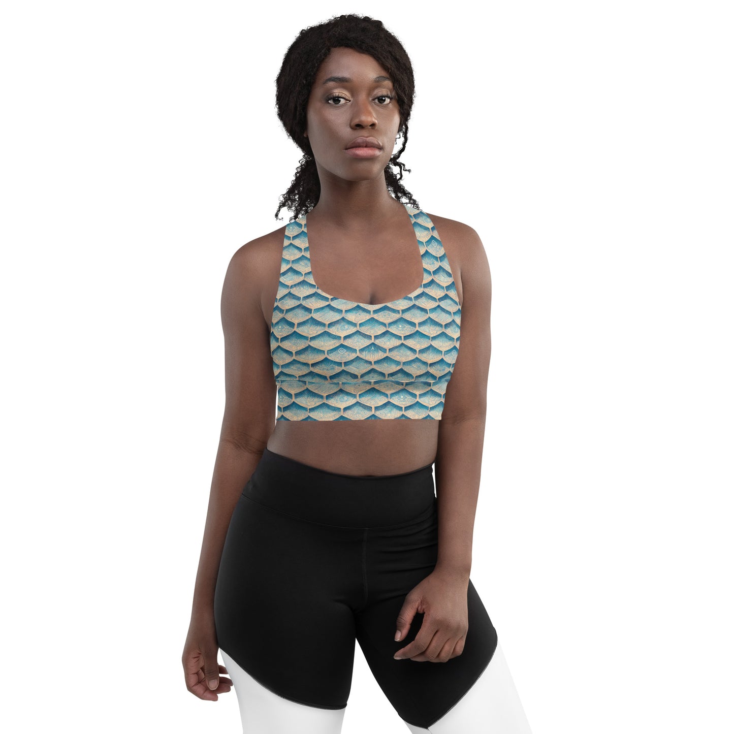 Seafoam Scales Longline sports bra