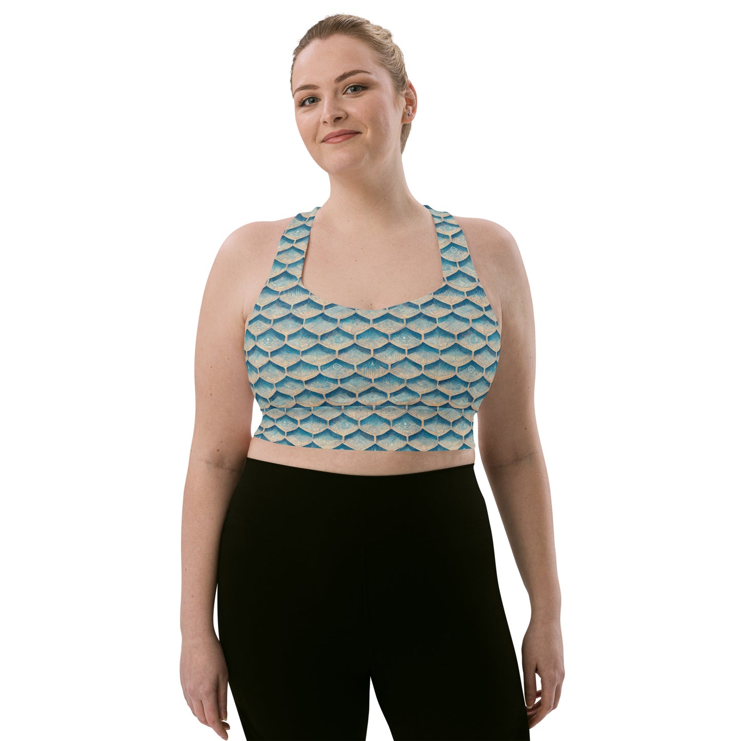 Seafoam Scales Longline sports bra