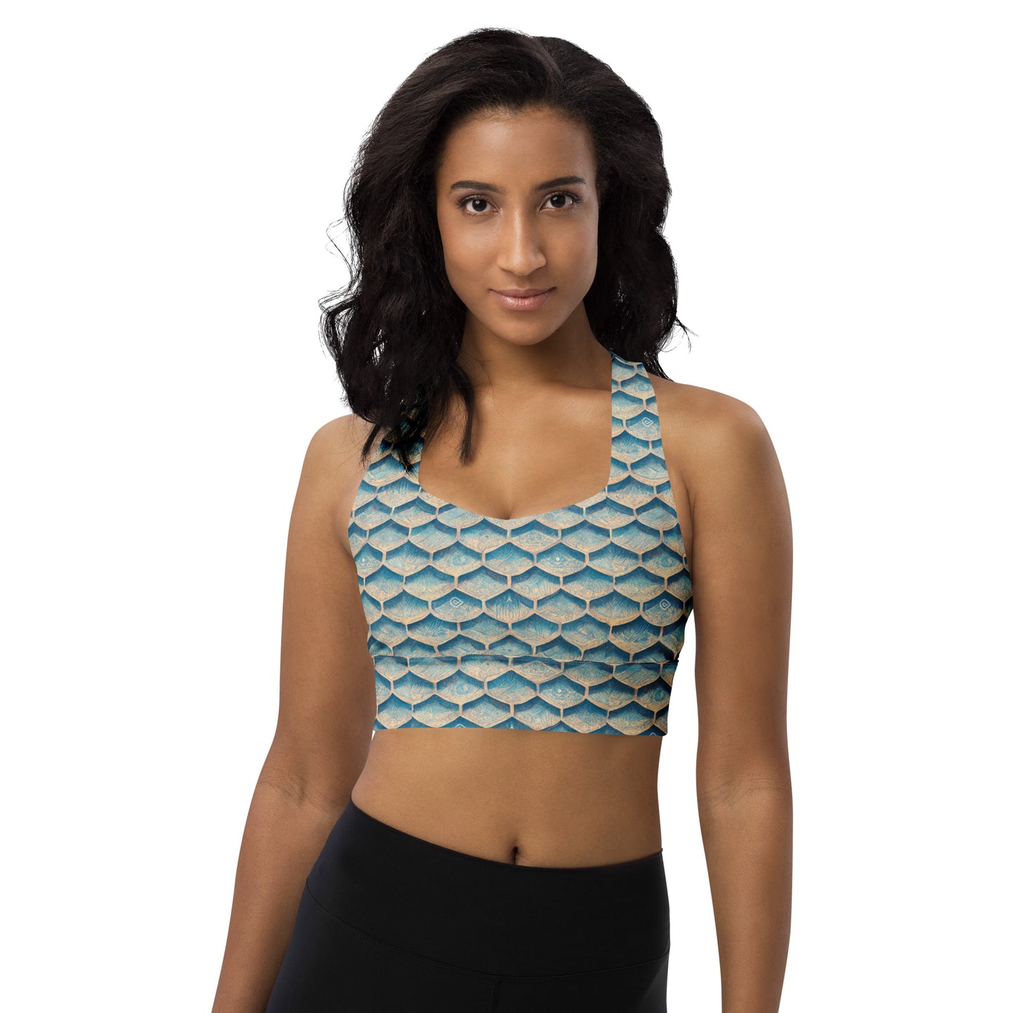 Seafoam Scales Longline sports bra