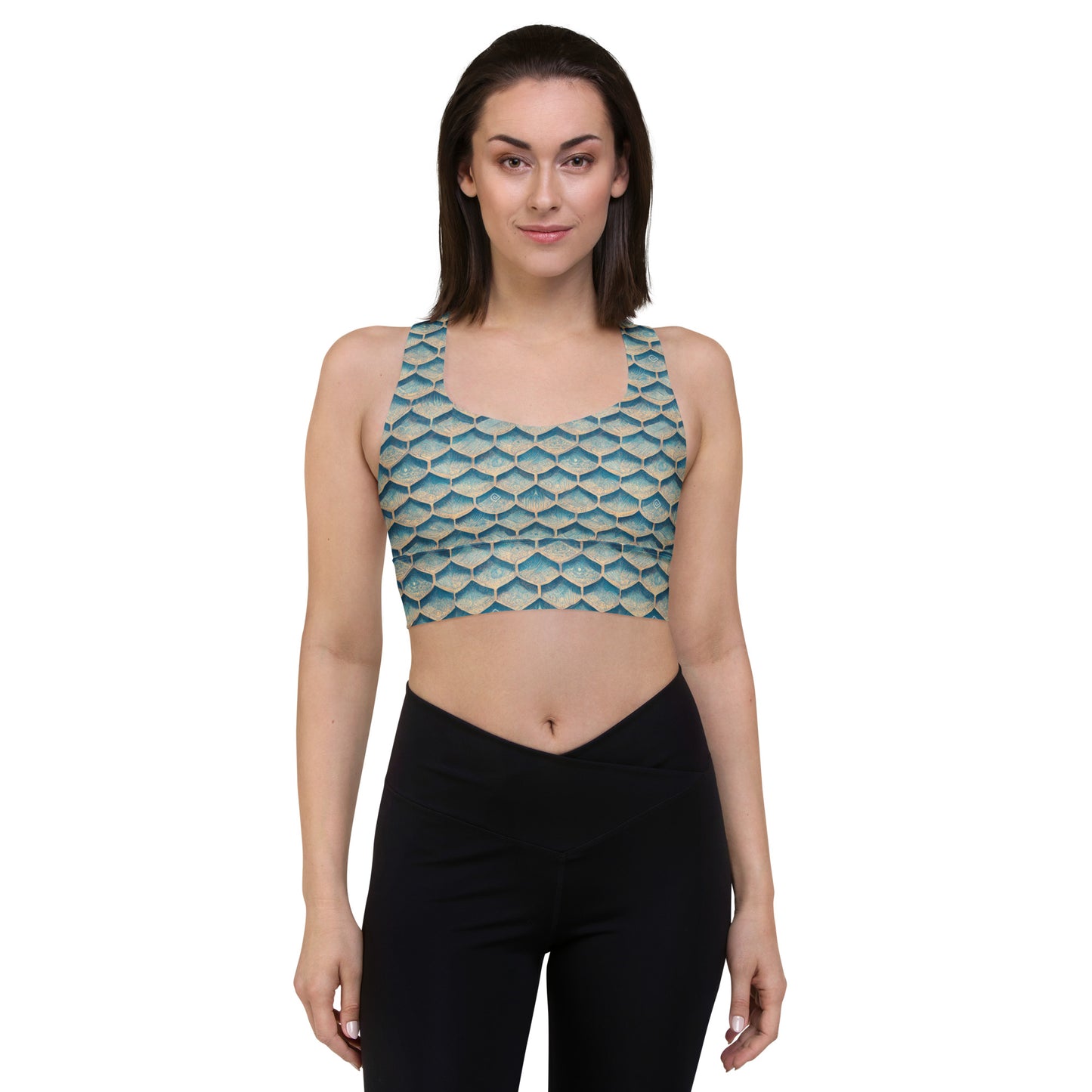 Seafoam Scales Longline sports bra