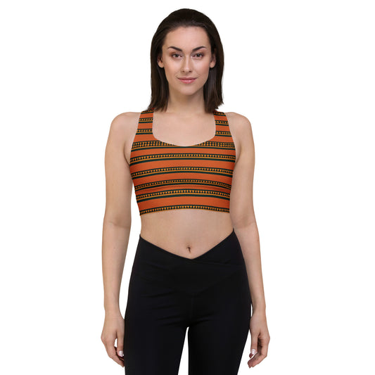 Timbuktu Tangerine Tapestry Longline sports bra