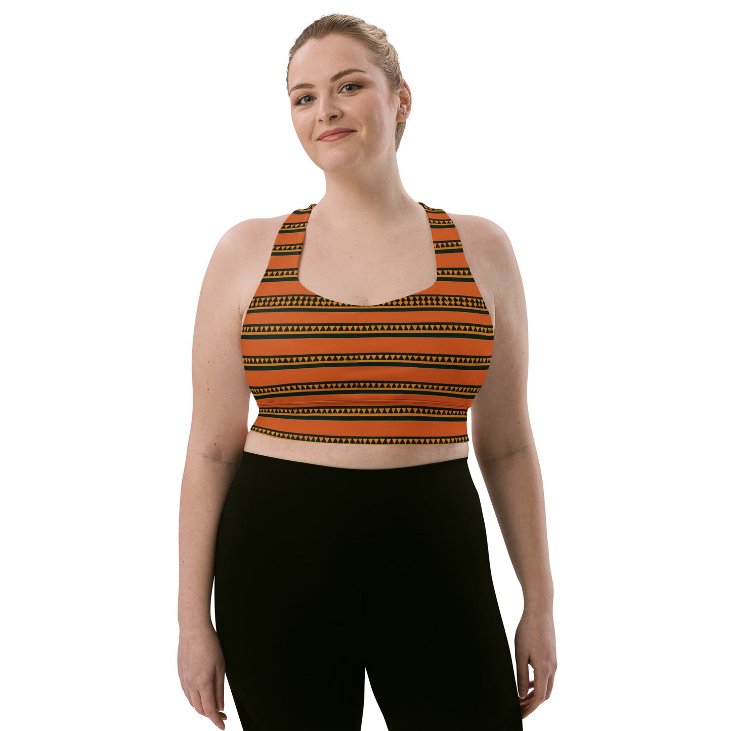 Timbuktu Tangerine Tapestry Longline sports bra