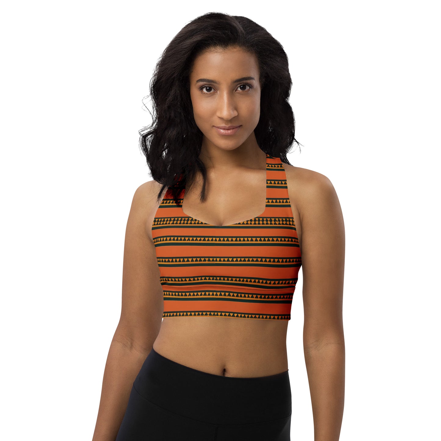 Timbuktu Tangerine Tapestry Longline sports bra