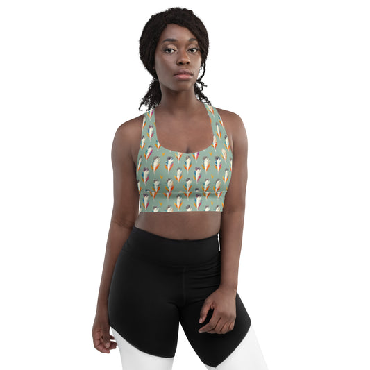 Tropical Birdsong Longline sports bra