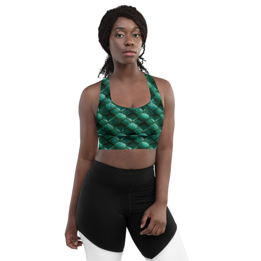 Emeralda the Great Forest Dragon Longline sports bra