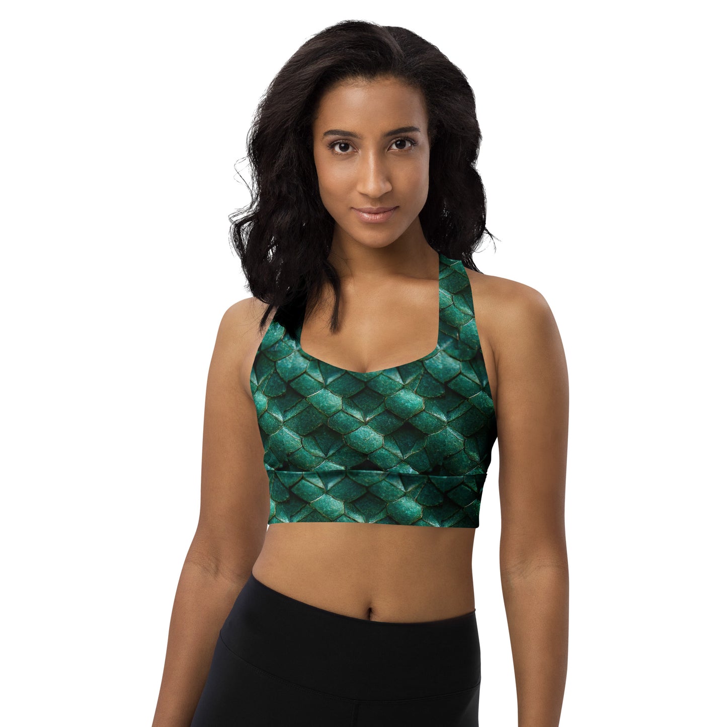 Emeralda the Great Forest Dragon Longline sports bra