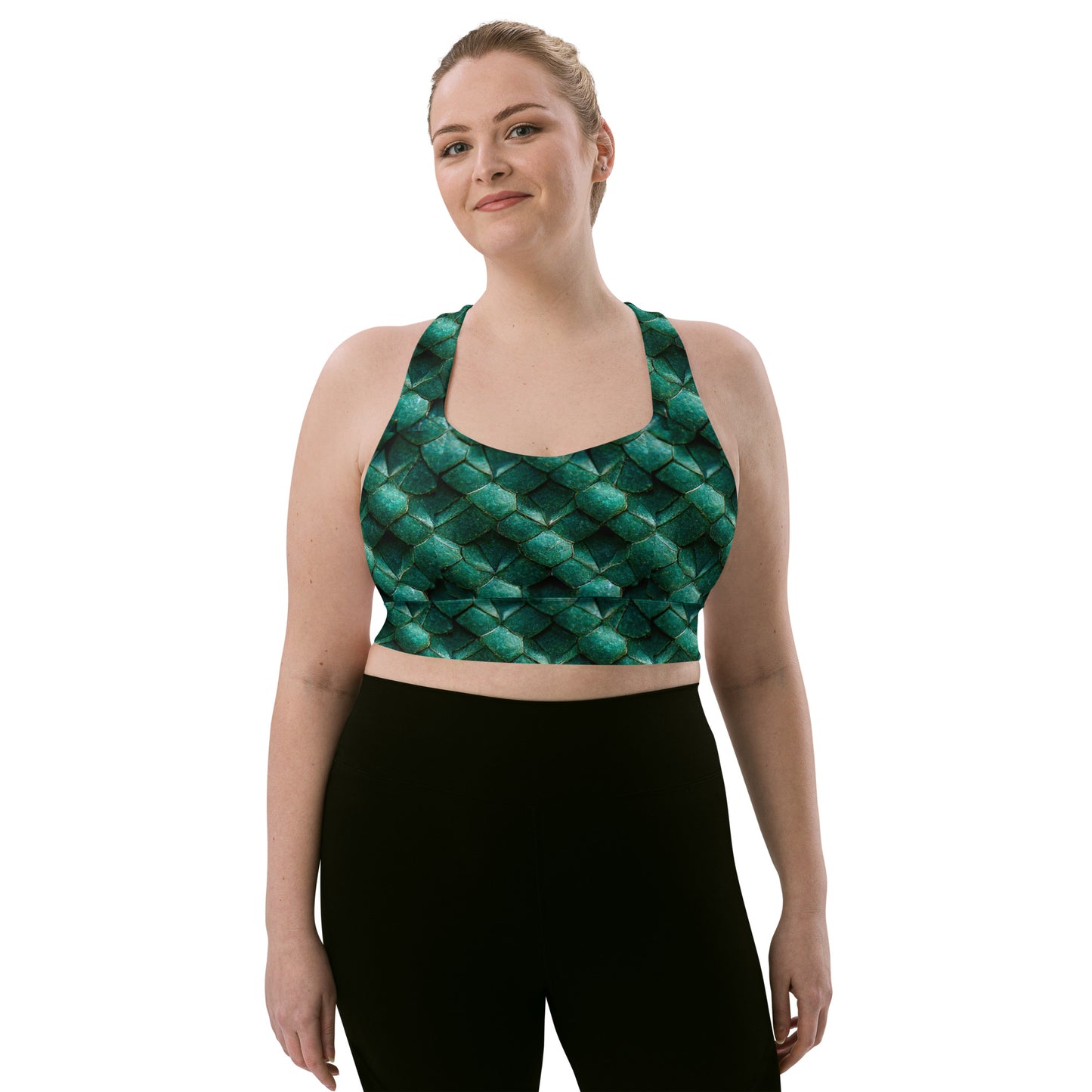 Emeralda the Great Forest Dragon Longline sports bra