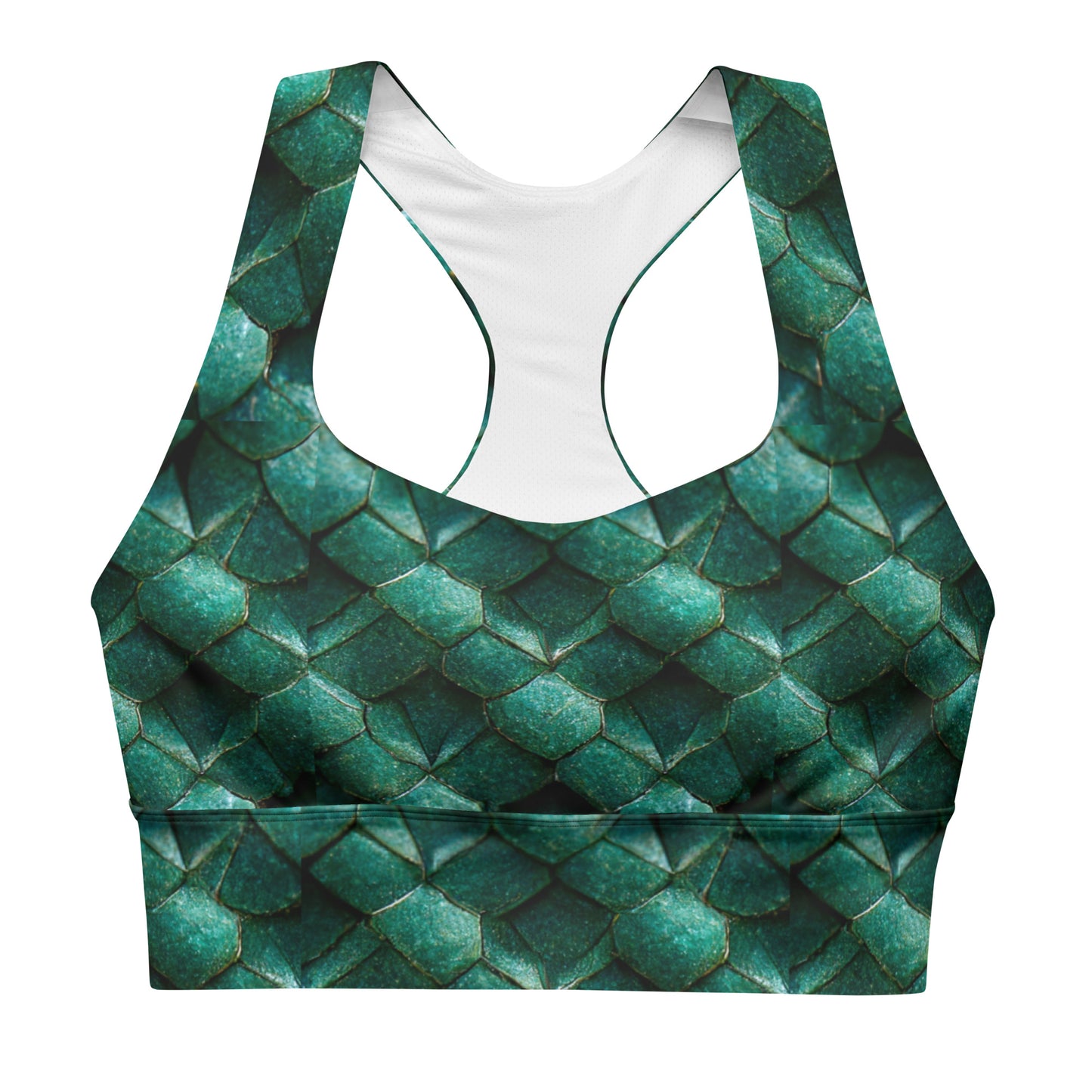 Emeralda the Great Forest Dragon Longline sports bra