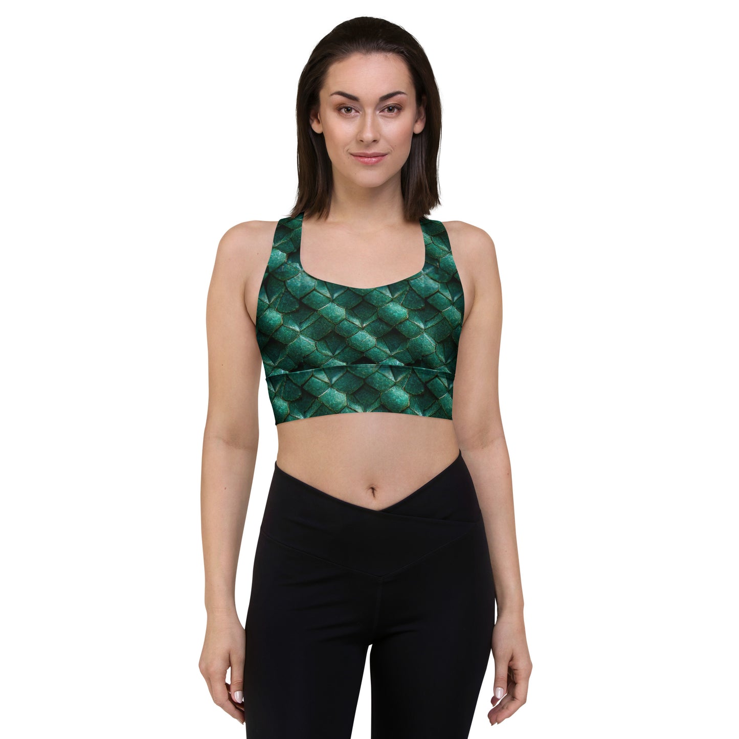 Emeralda the Great Forest Dragon Longline sports bra