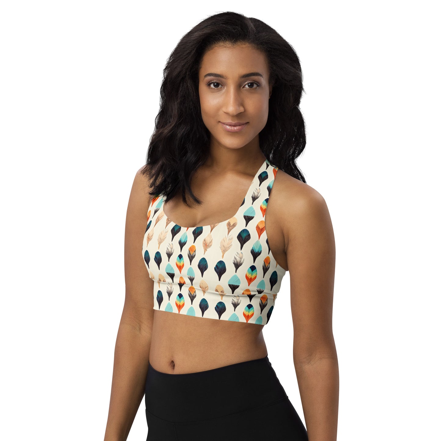 Colorful Plume Longline sports bra