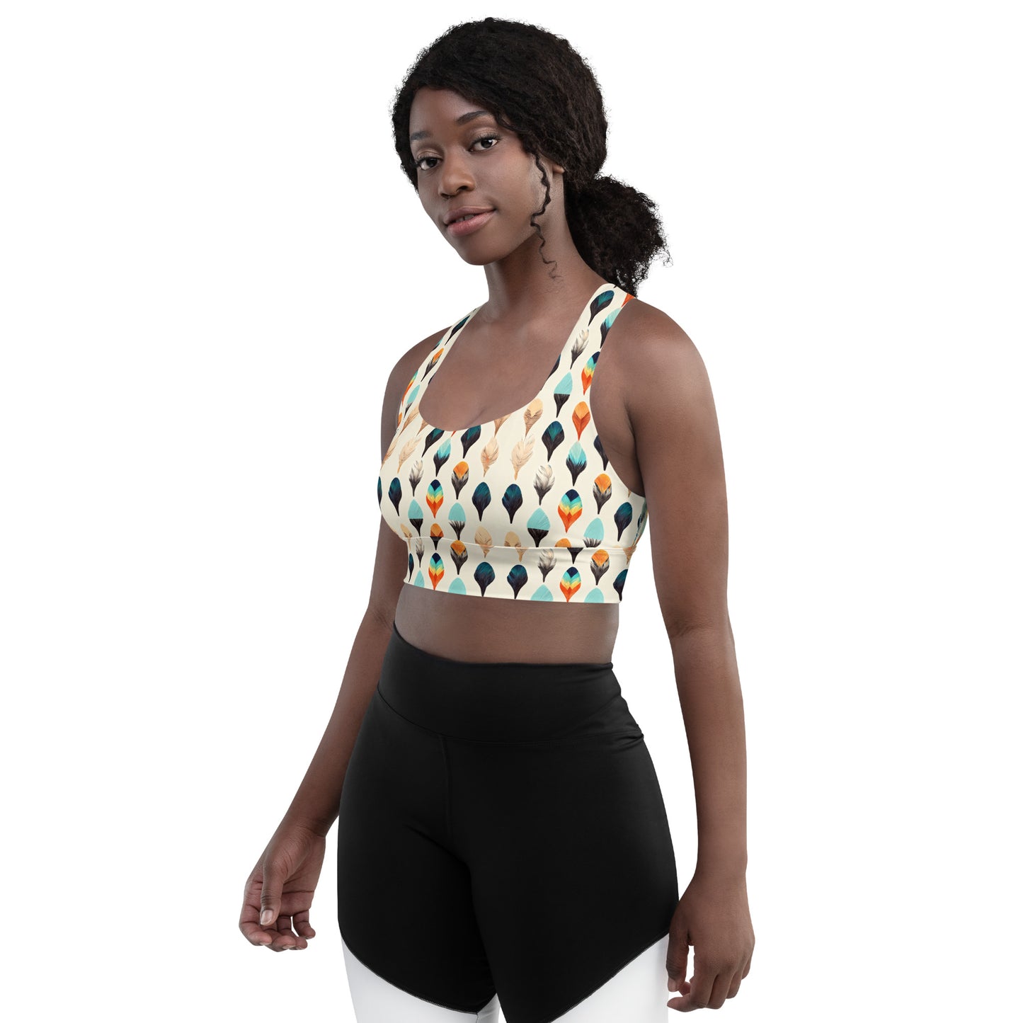 Colorful Plume Longline sports bra