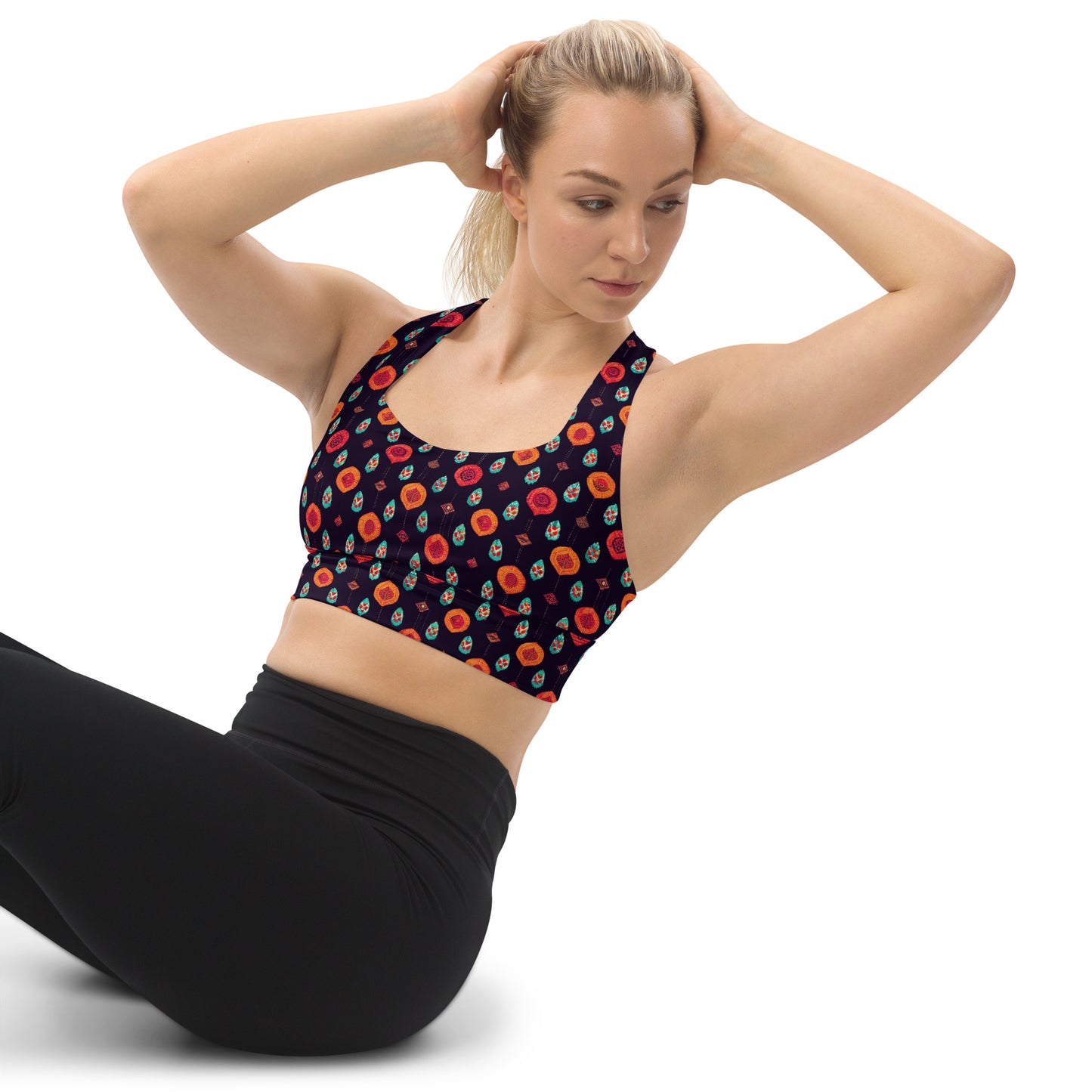 Free Spirited Flora Longline sports bra