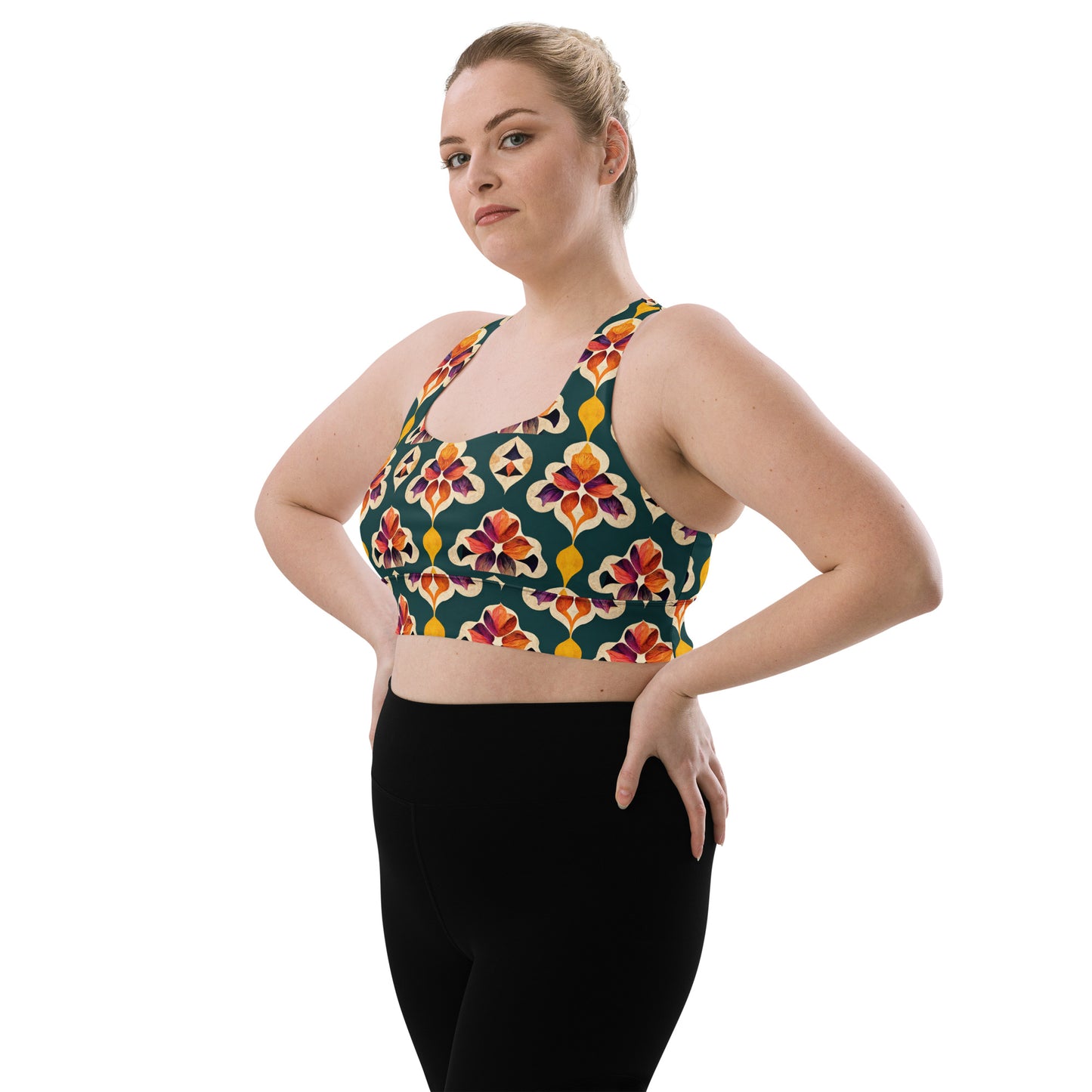 Ifrane’s Rainbow Blossoms Longline sports bra