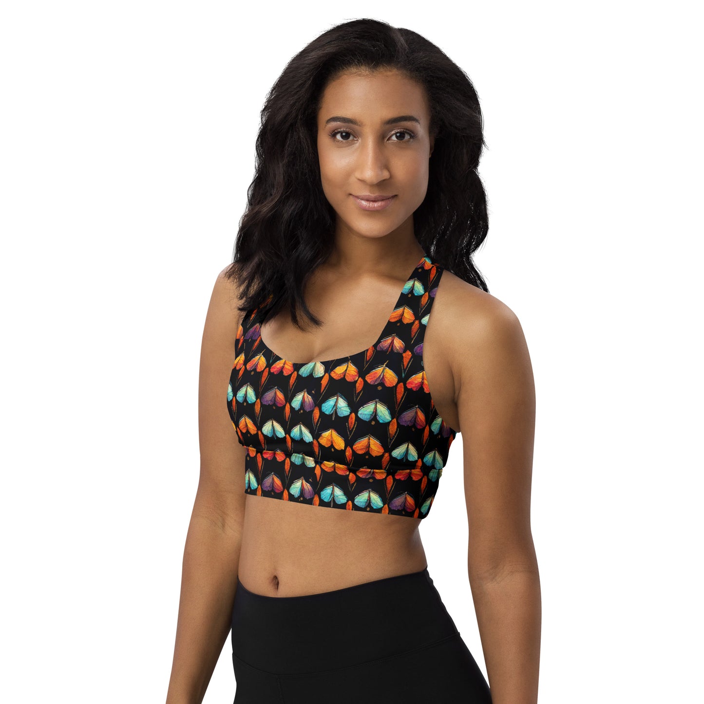 Quilted Wings Longline sports bra