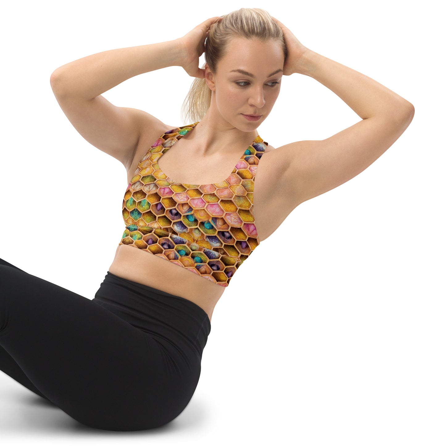 Rainbow Hive Radiance Longline sports bra