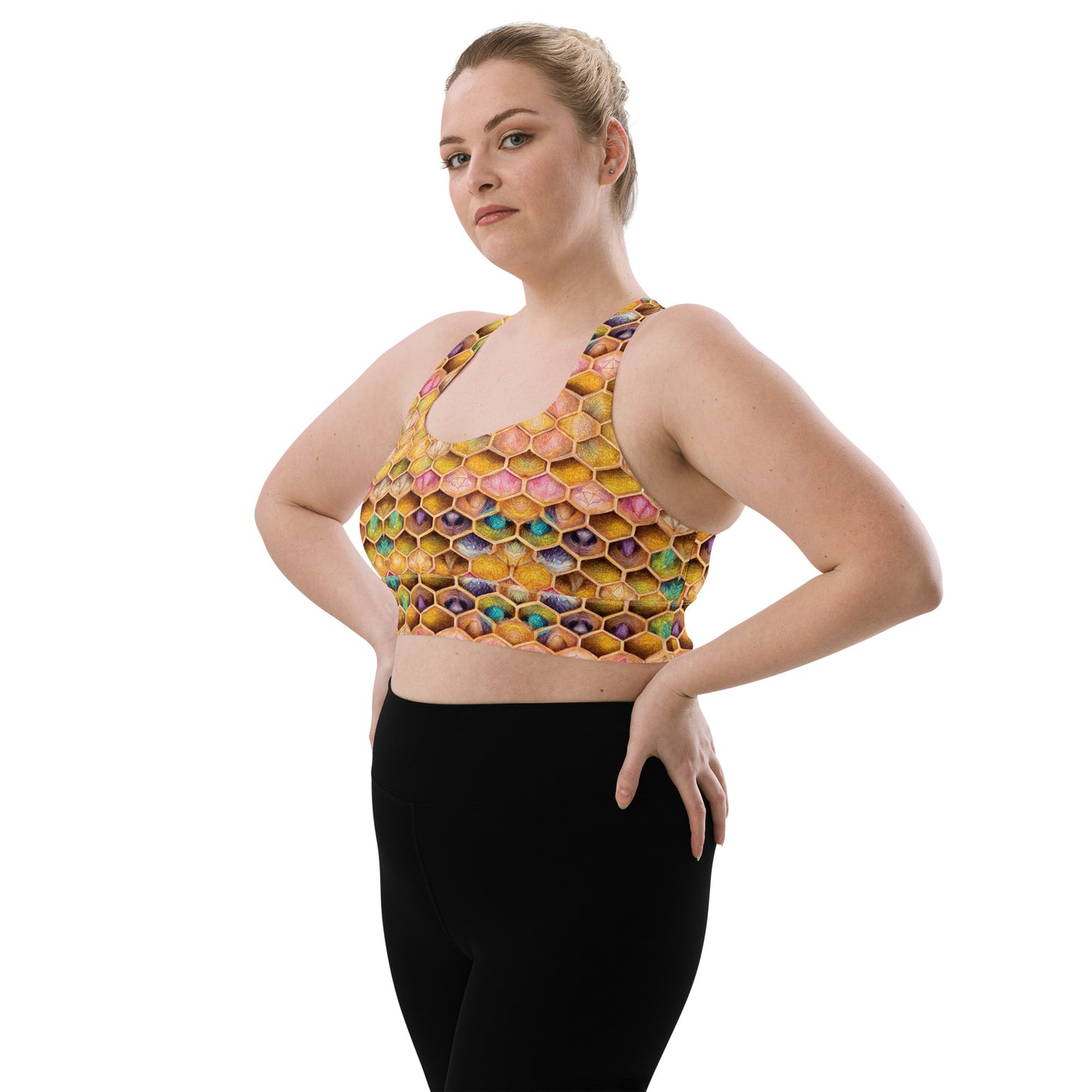 Rainbow Hive Radiance Longline sports bra