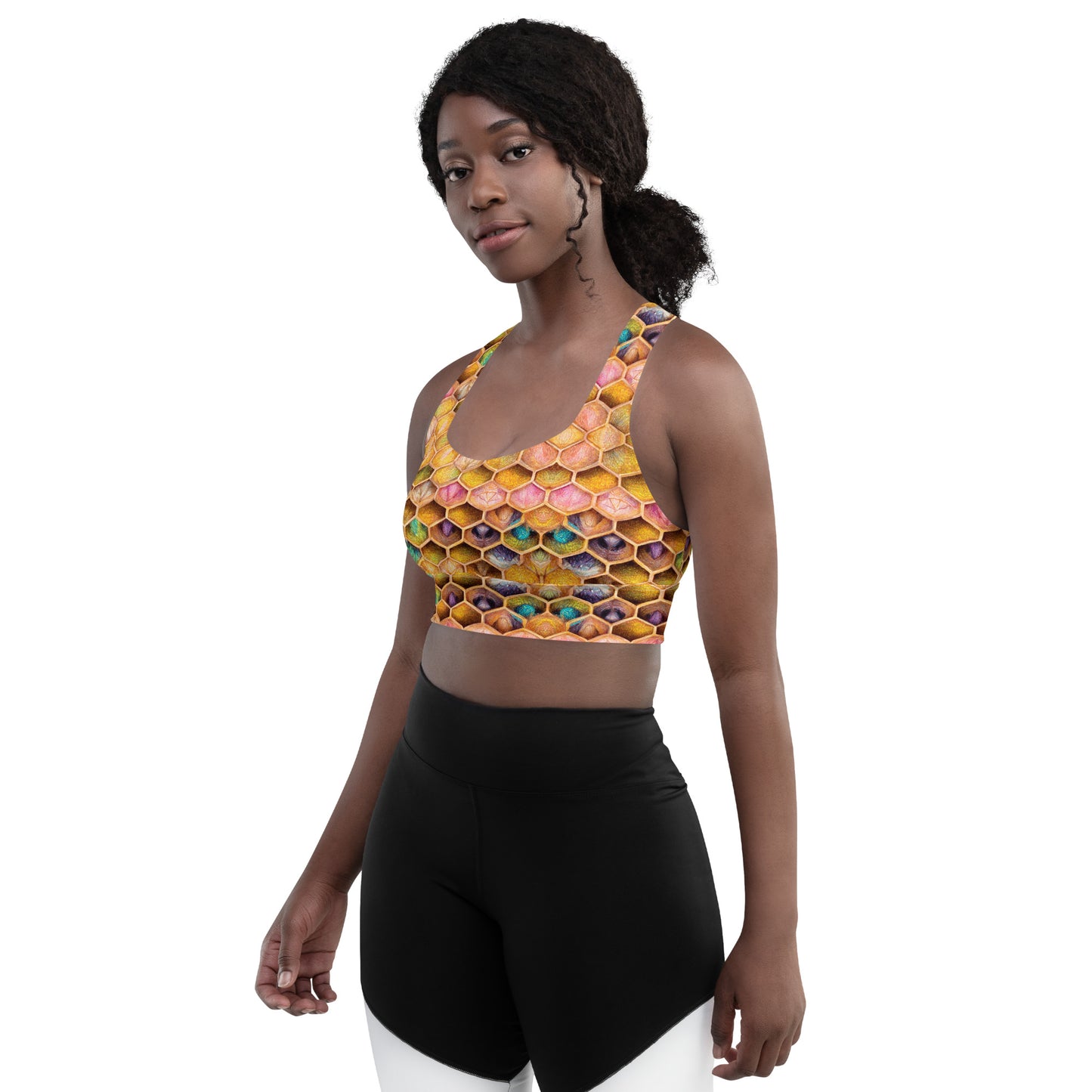 Rainbow Hive Radiance Longline sports bra