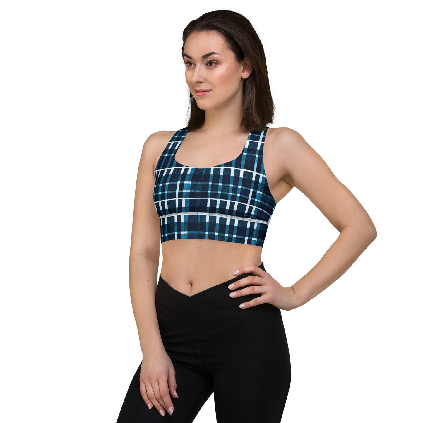 Royal Blue Scottish Heritage Longline sports bra