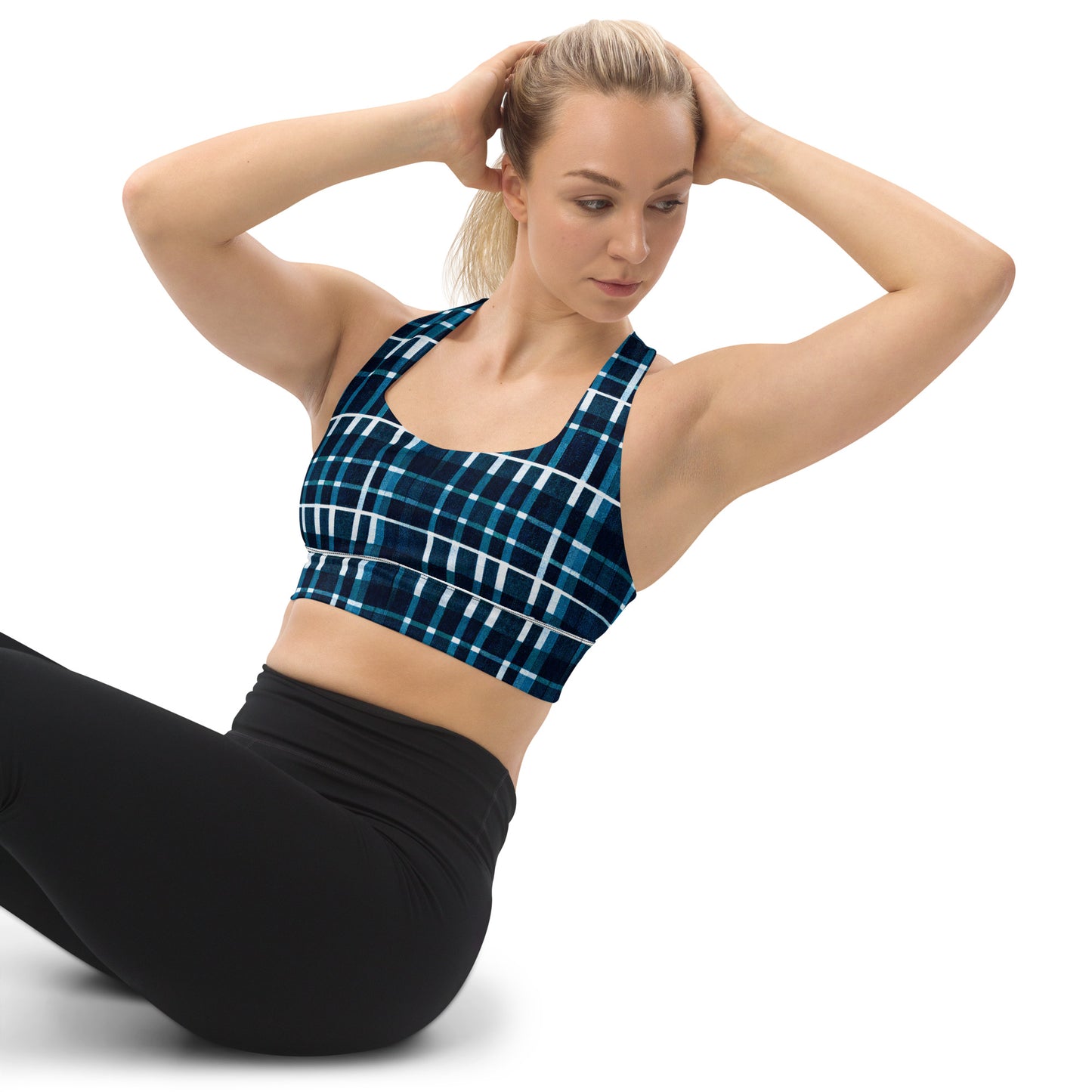 Royal Blue Scottish Heritage Longline sports bra