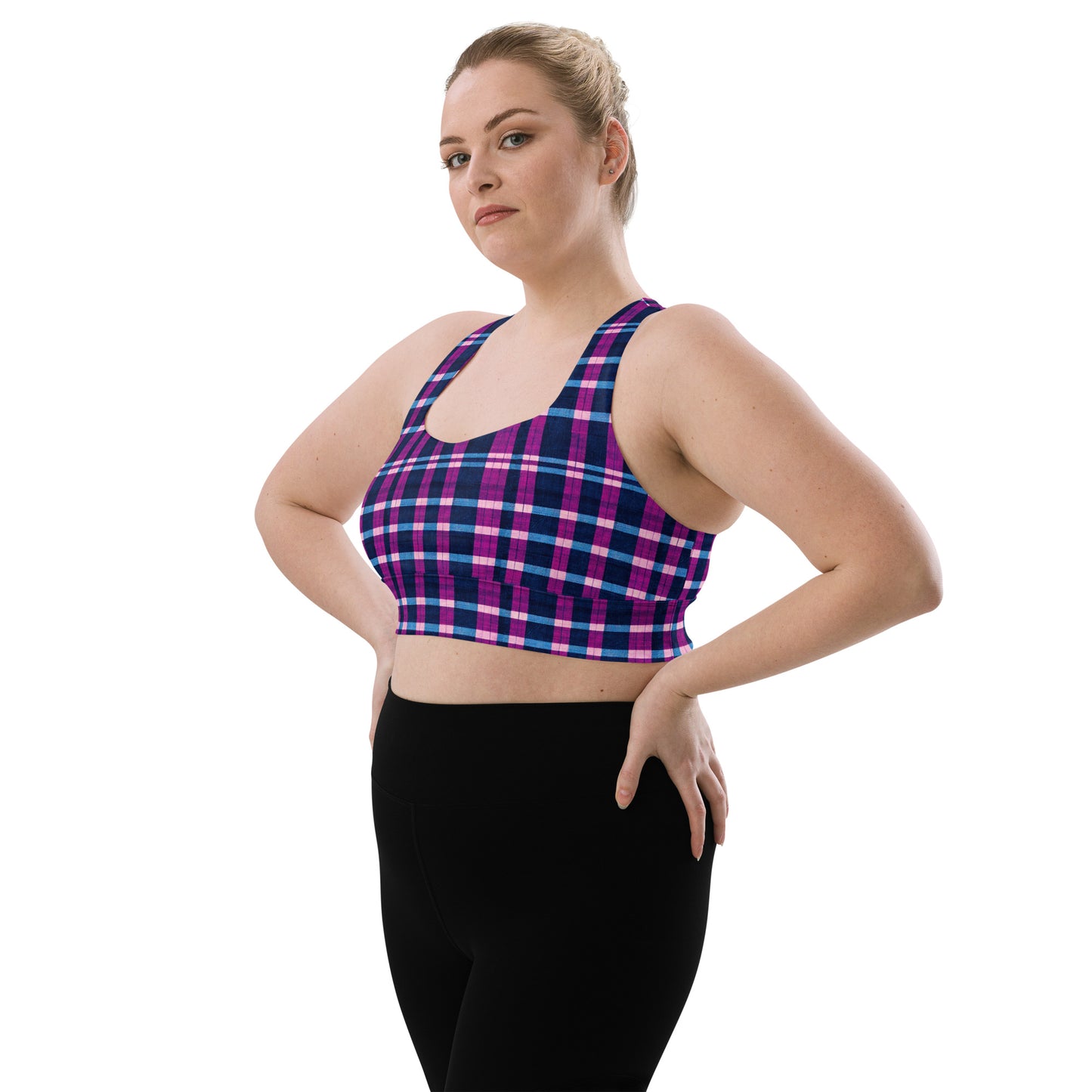 Royal Highlander Plaid Longline sports bra