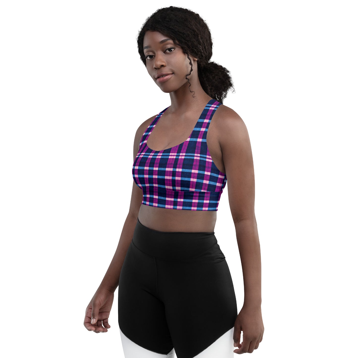 Royal Highlander Plaid Longline sports bra