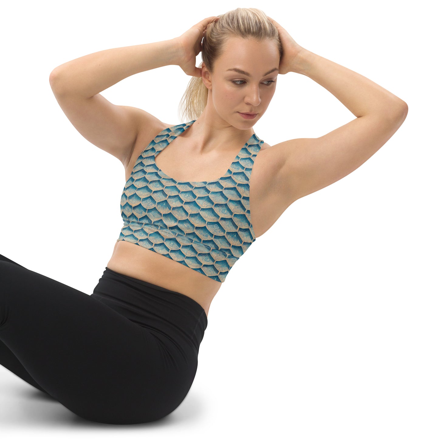 Seafoam Scales Longline sports bra