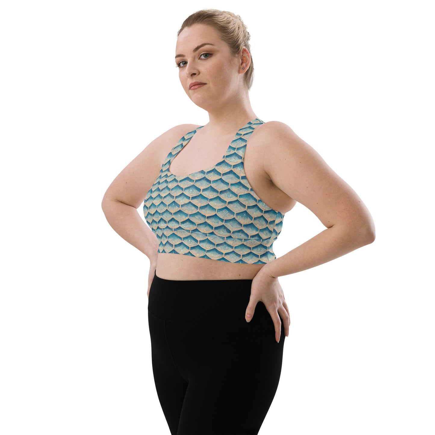 Seafoam Scales Longline sports bra