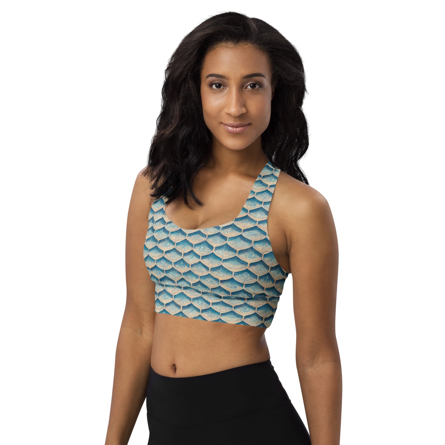 Seafoam Scales Longline sports bra