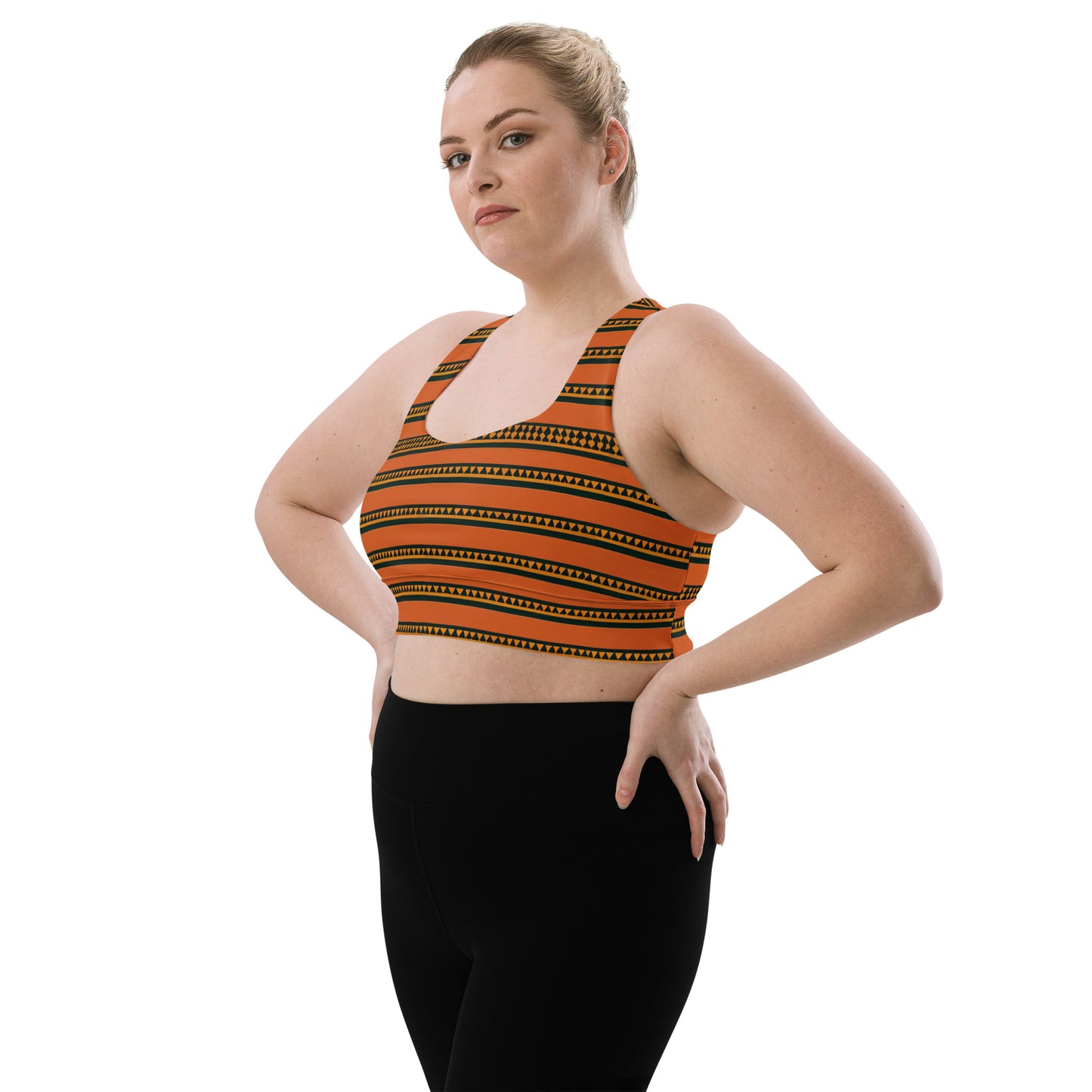 Timbuktu Tangerine Tapestry Longline sports bra