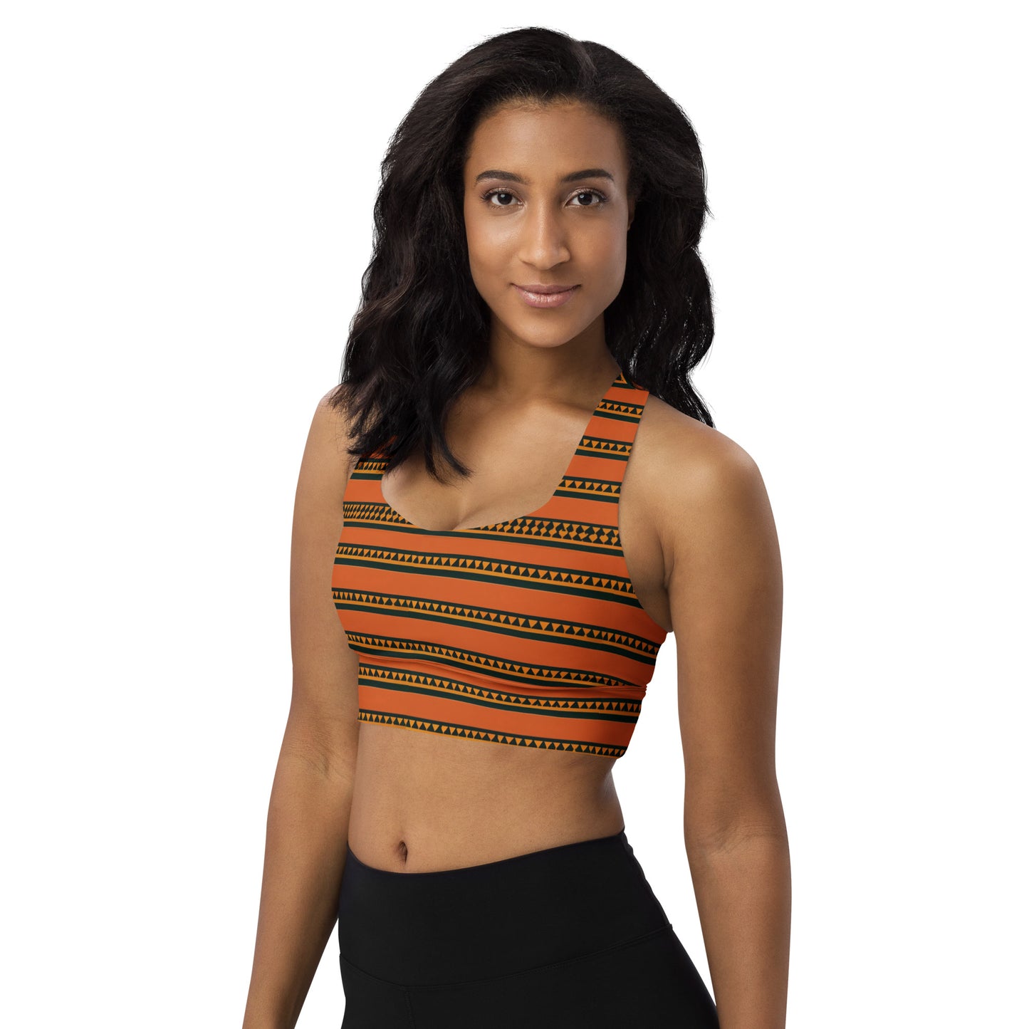 Timbuktu Tangerine Tapestry Longline sports bra