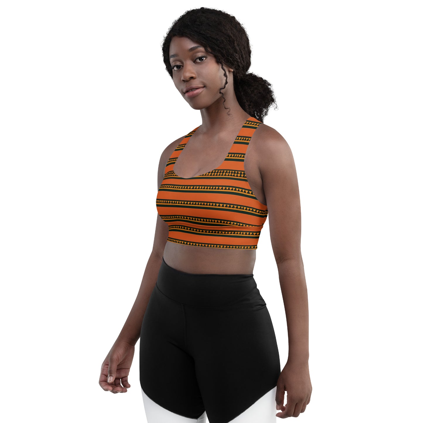 Timbuktu Tangerine Tapestry Longline sports bra