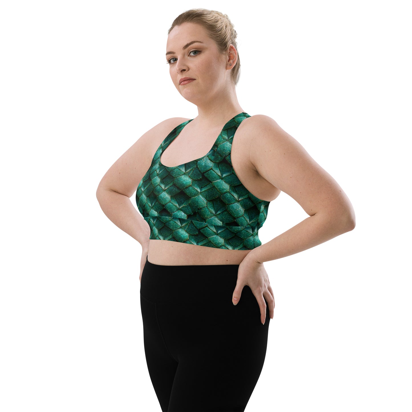 Emeralda the Great Forest Dragon Longline sports bra