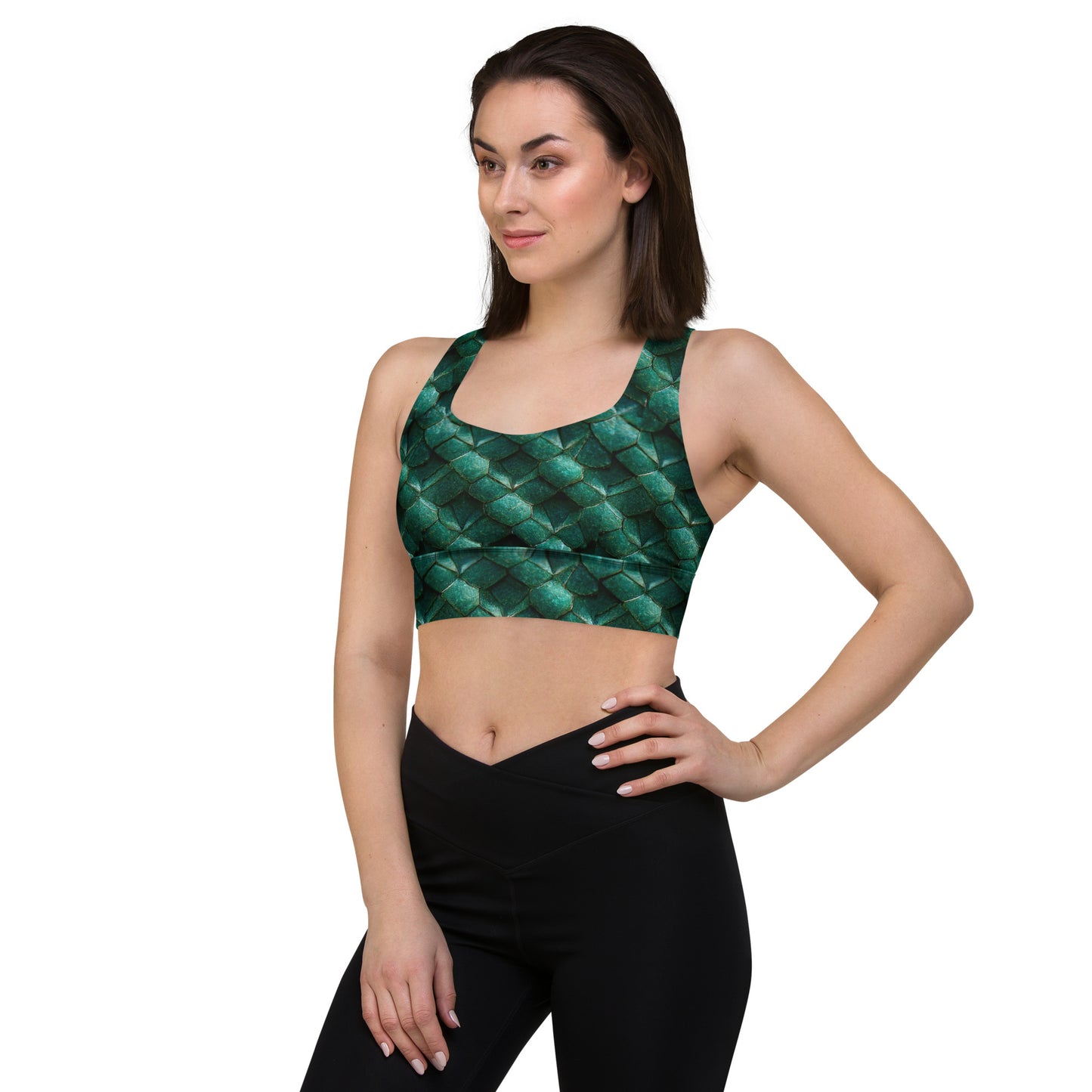 Emeralda the Great Forest Dragon Longline sports bra