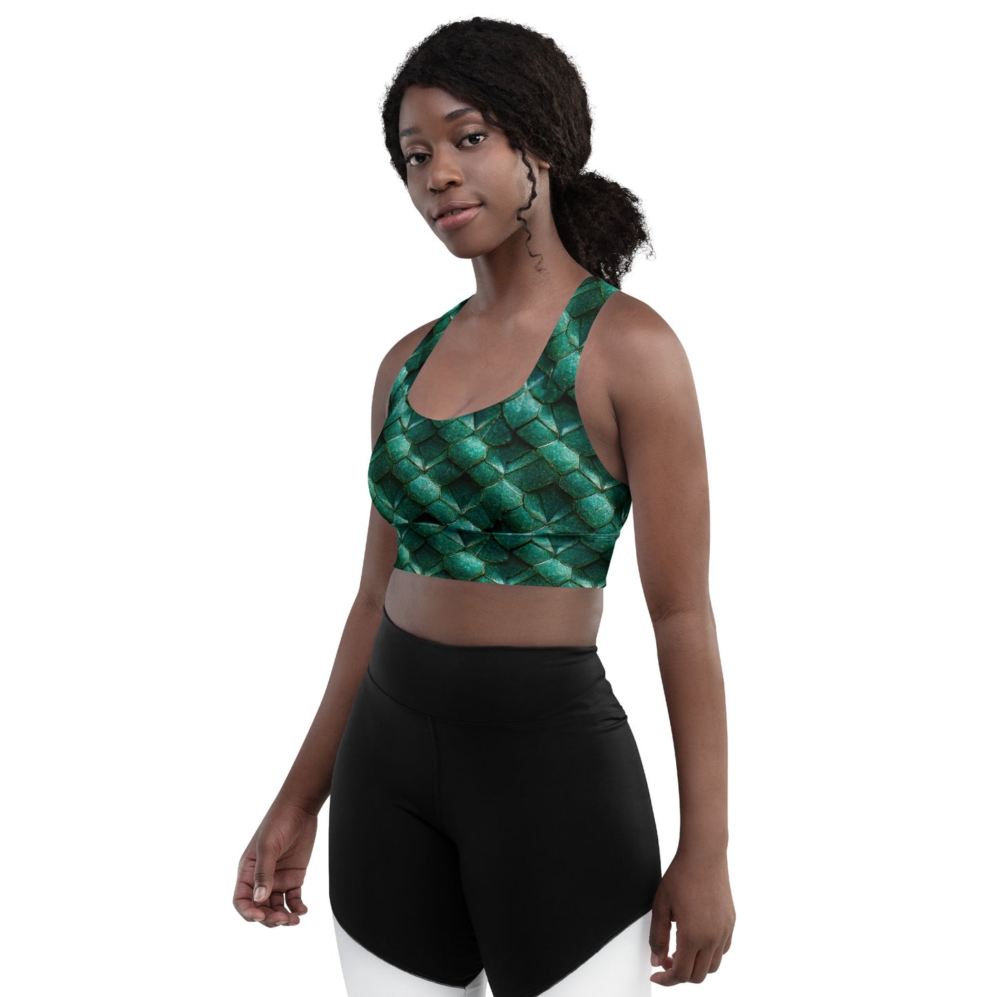 Emeralda the Great Forest Dragon Longline sports bra