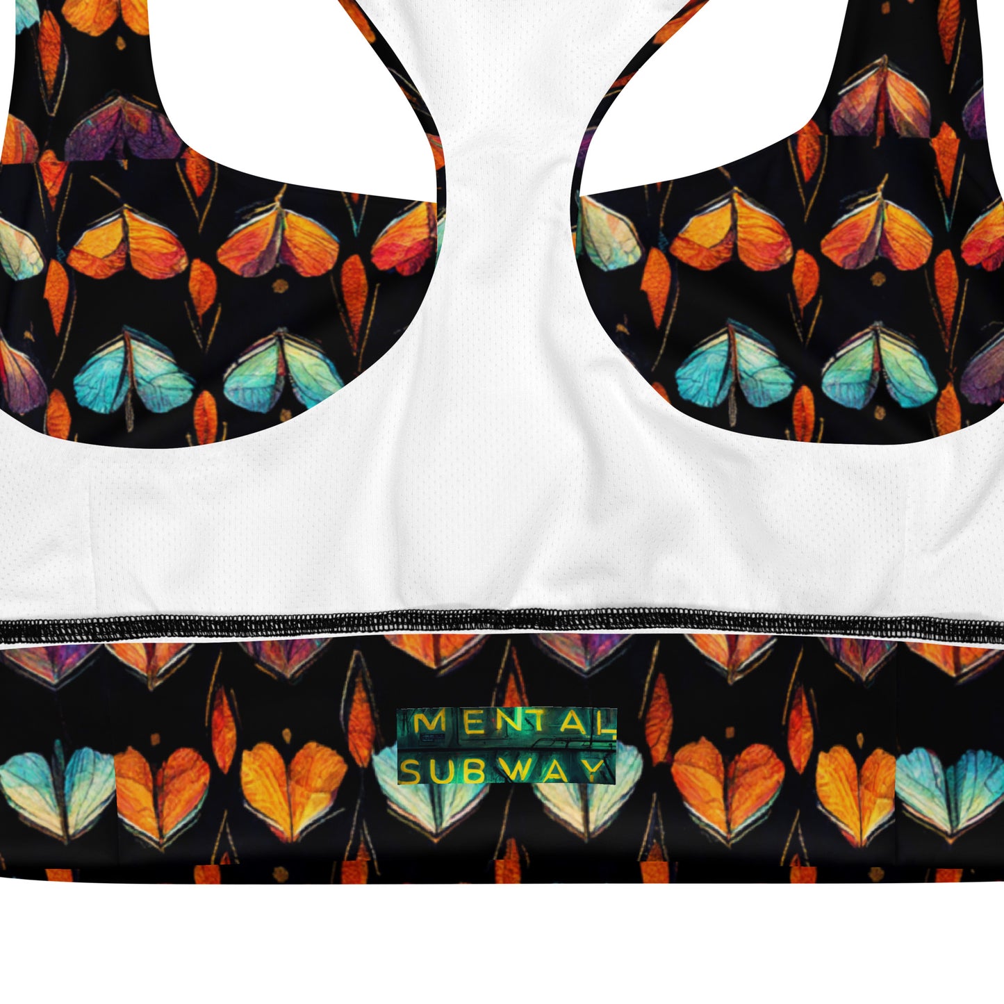 Quilted Wings Longline sports bra