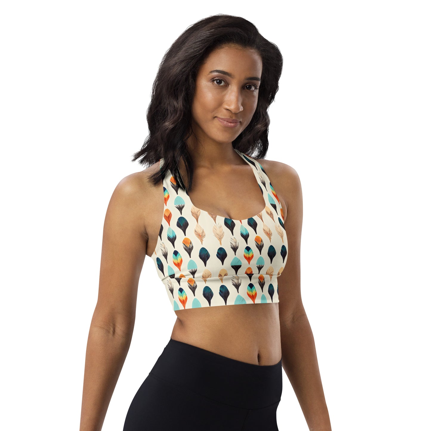 Colorful Plume Longline sports bra