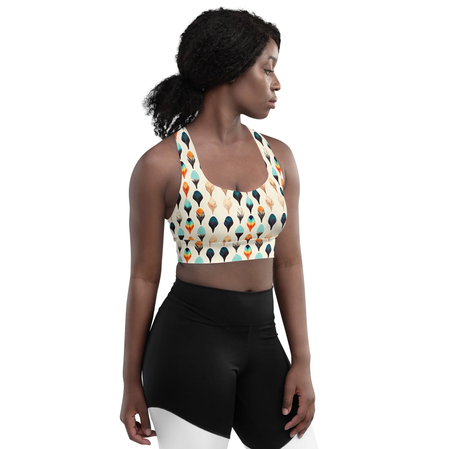 Colorful Plume Longline sports bra