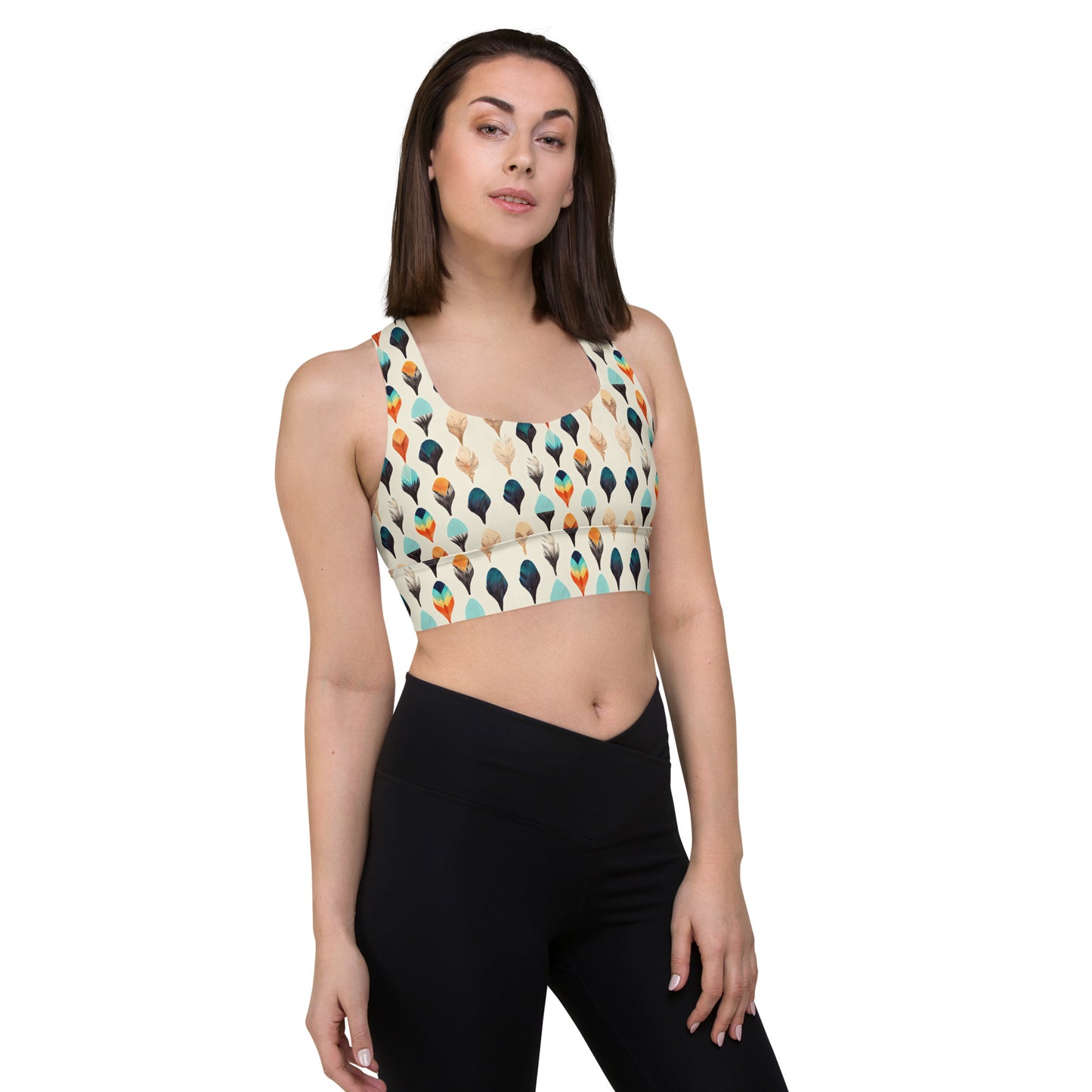 Colorful Plume Longline sports bra