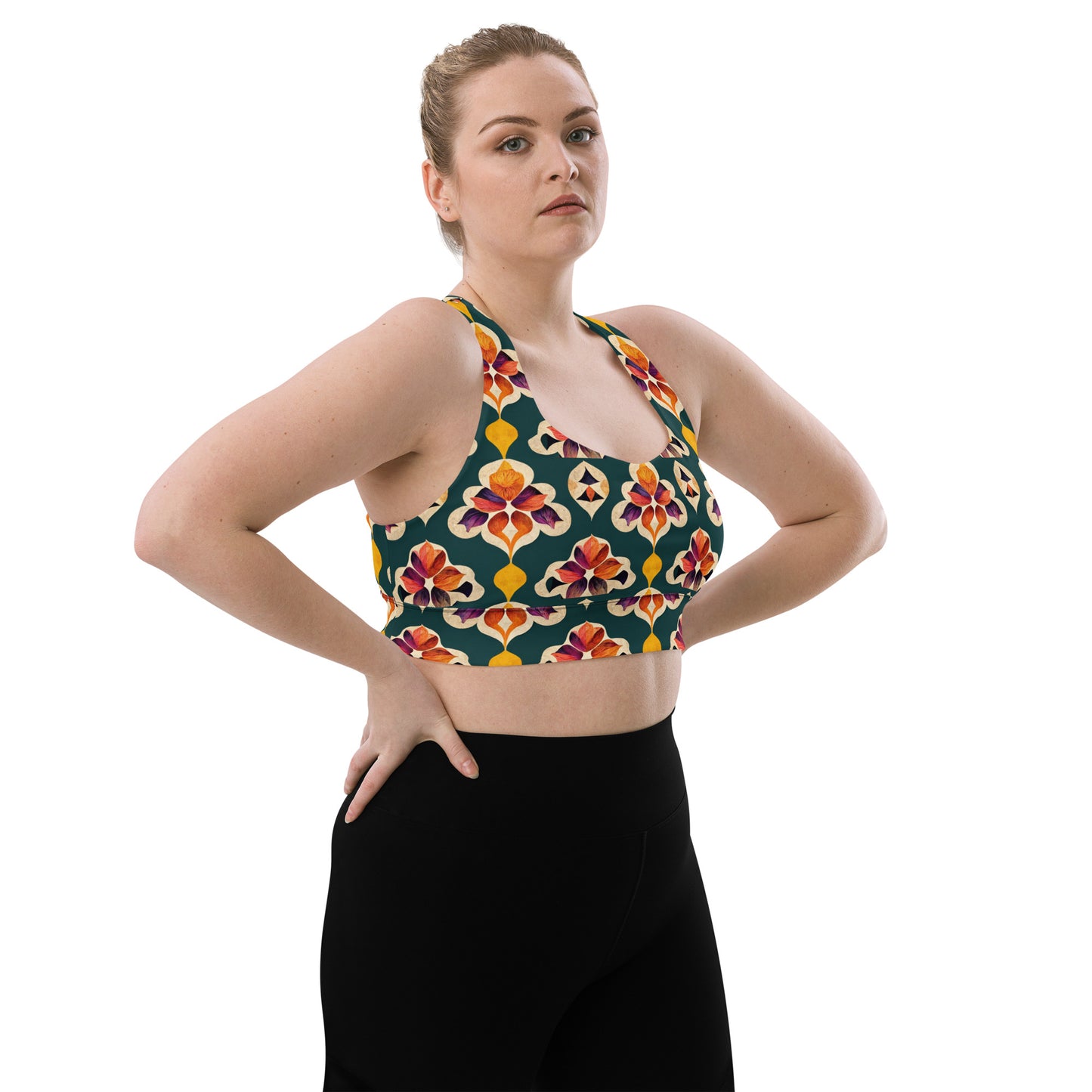 Ifrane’s Rainbow Blossoms Longline sports bra