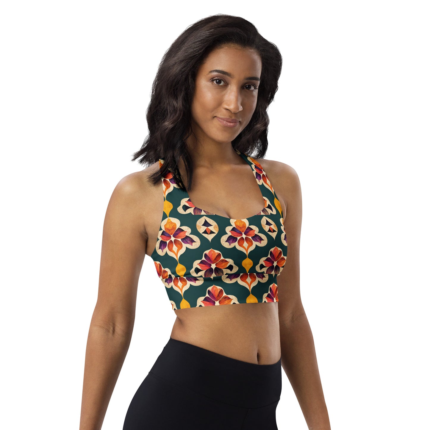 Ifrane’s Rainbow Blossoms Longline sports bra