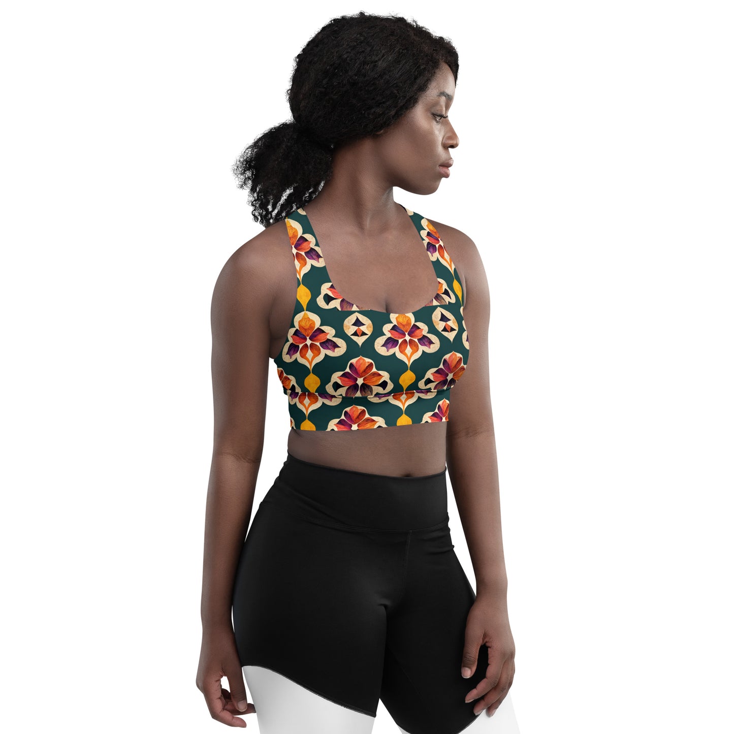 Ifrane’s Rainbow Blossoms Longline sports bra