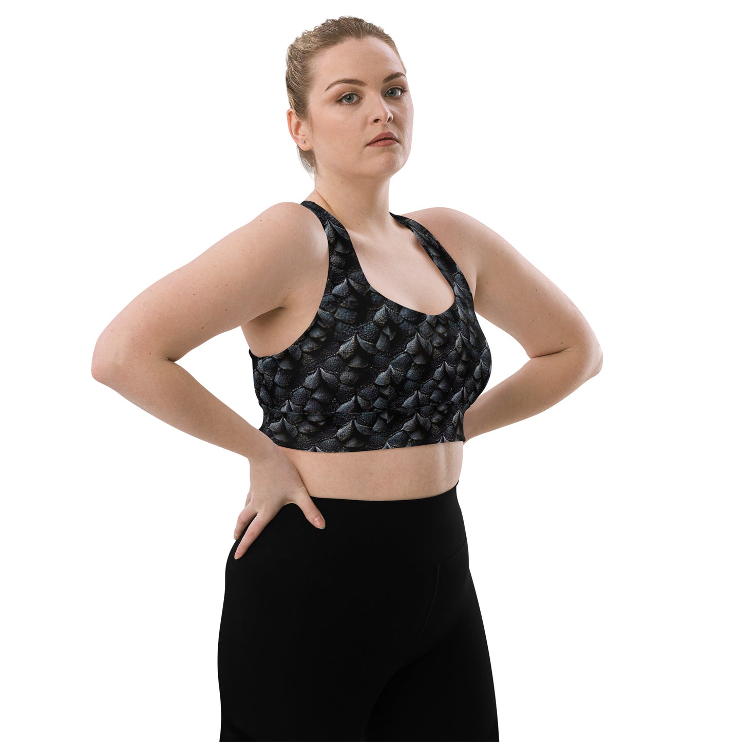 Onyxxor, the Cliff Sentinel Dragon Longline sports bra