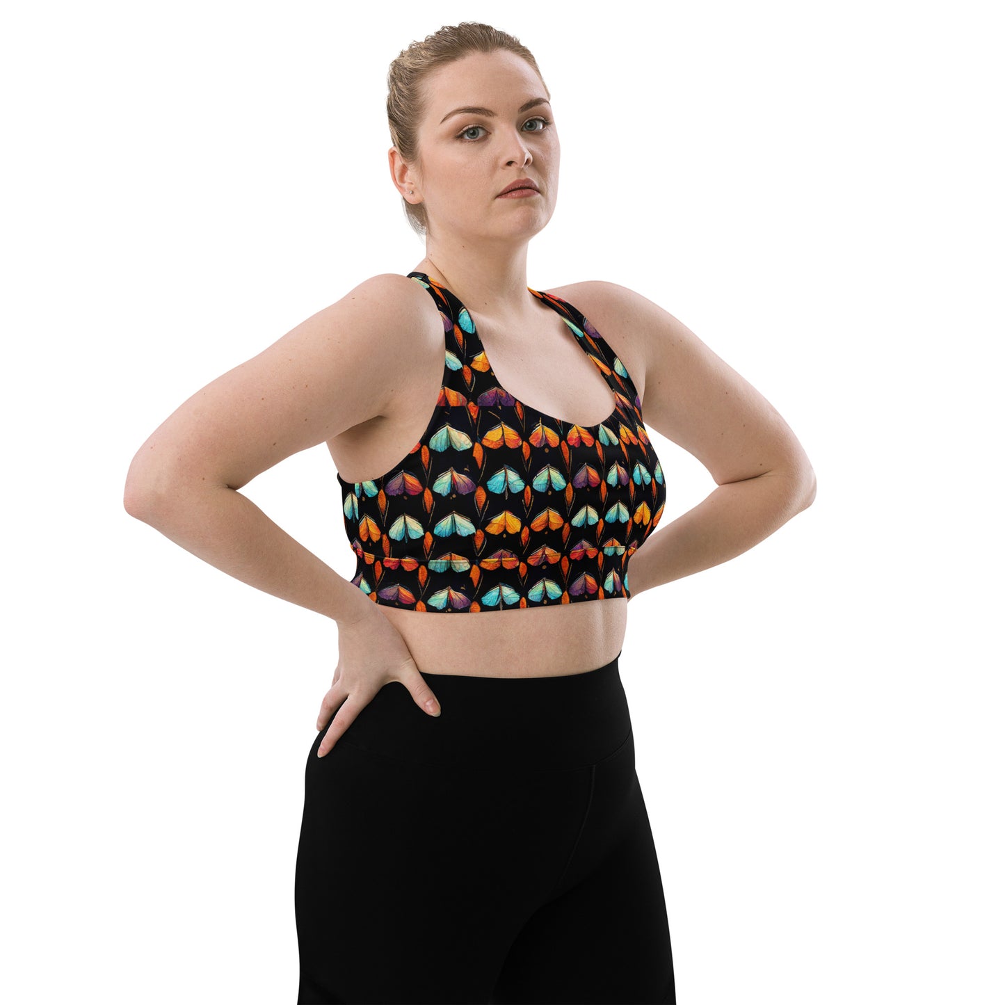 Quilted Wings Longline sports bra