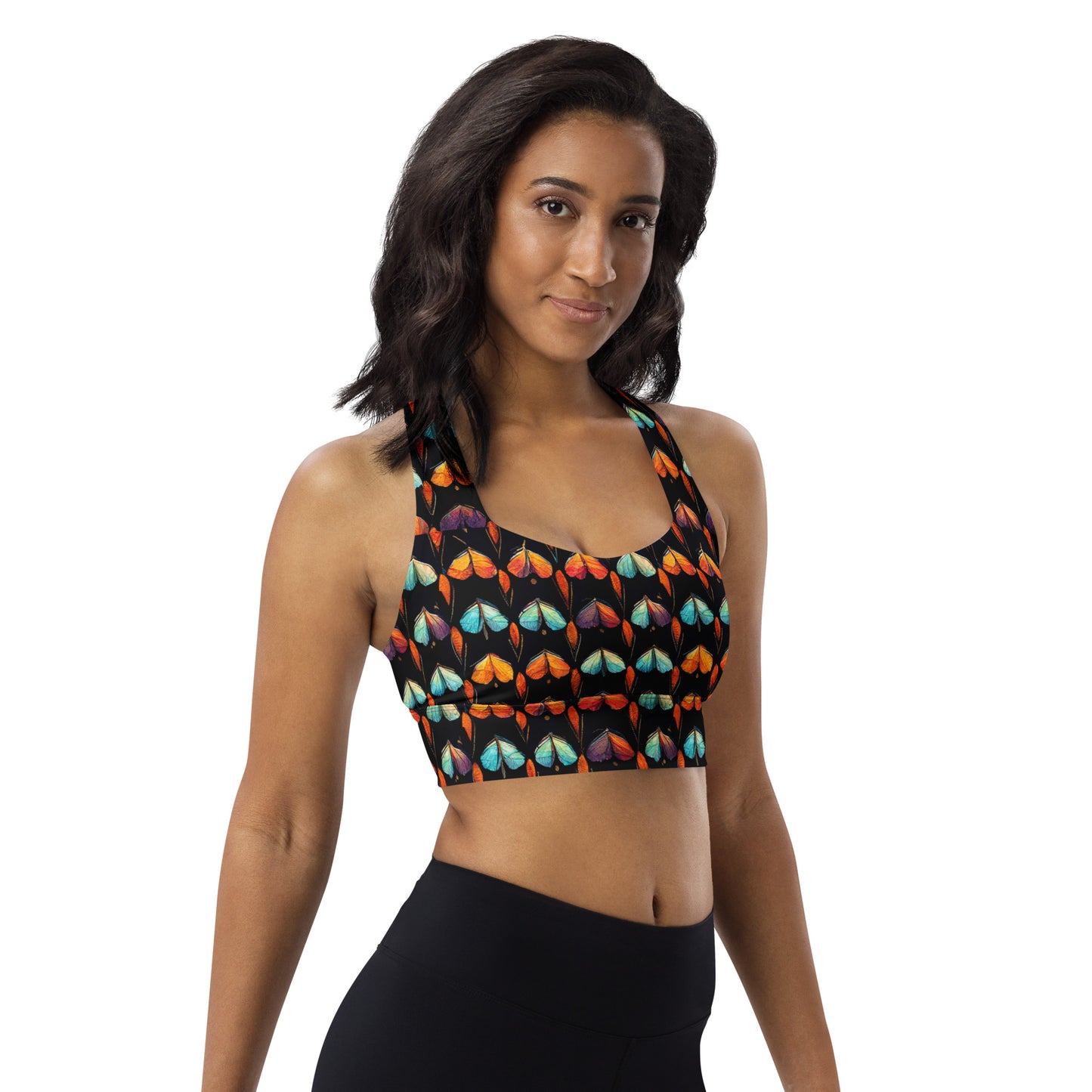 Quilted Wings Longline sports bra