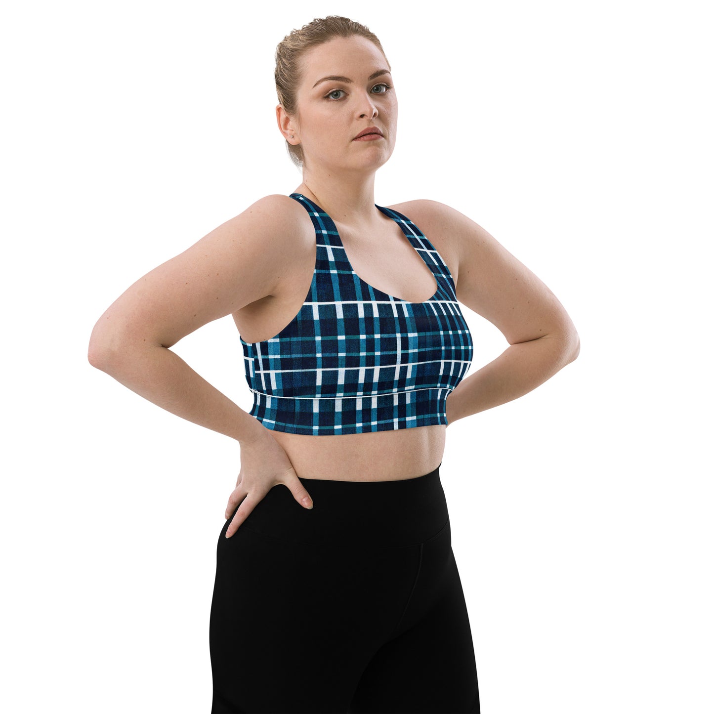 Royal Blue Scottish Heritage Longline sports bra