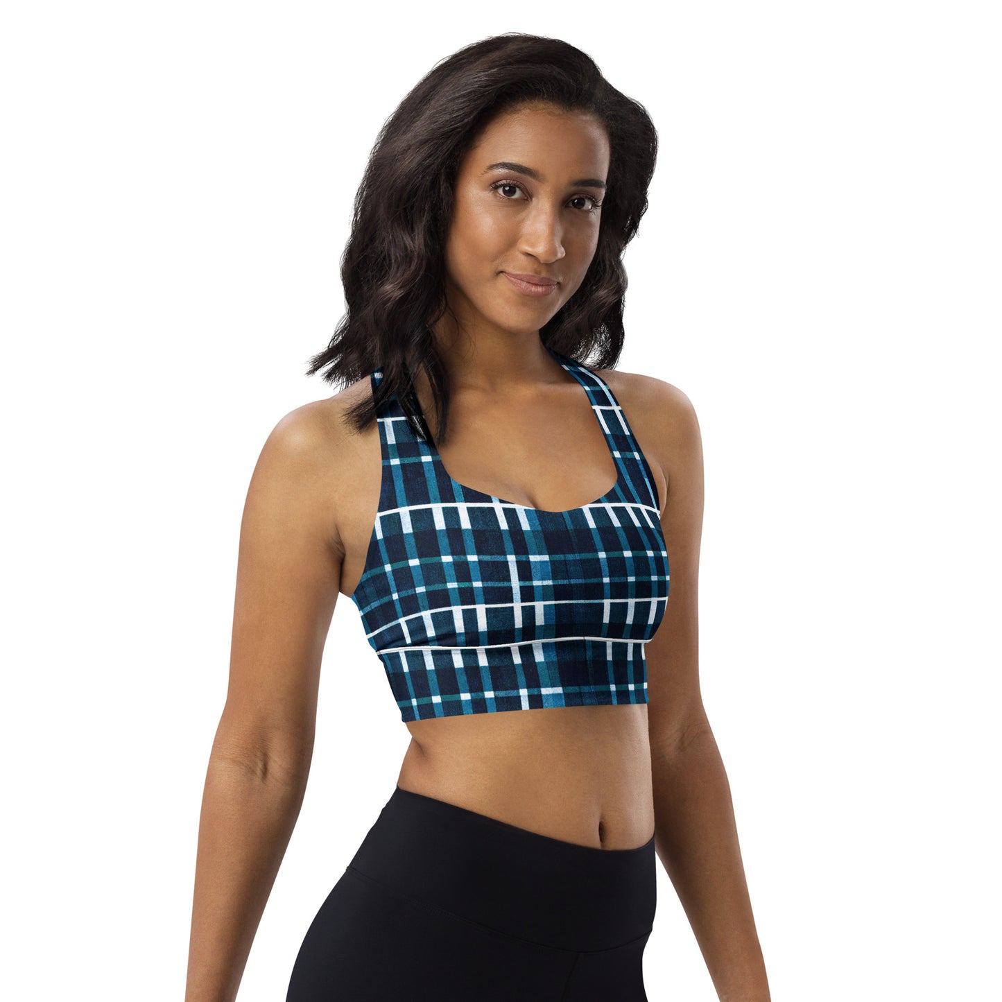 Royal Blue Scottish Heritage Longline sports bra