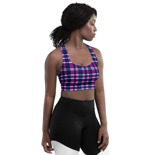 Royal Highlander Plaid Longline sports bra