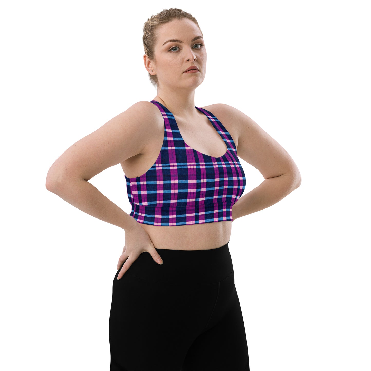 Royal Highlander Plaid Longline sports bra