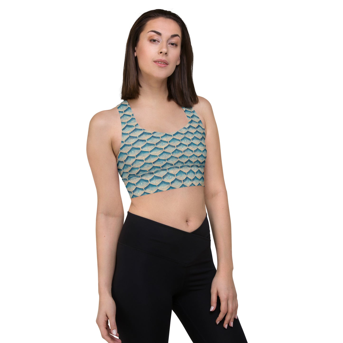 Seafoam Scales Longline sports bra