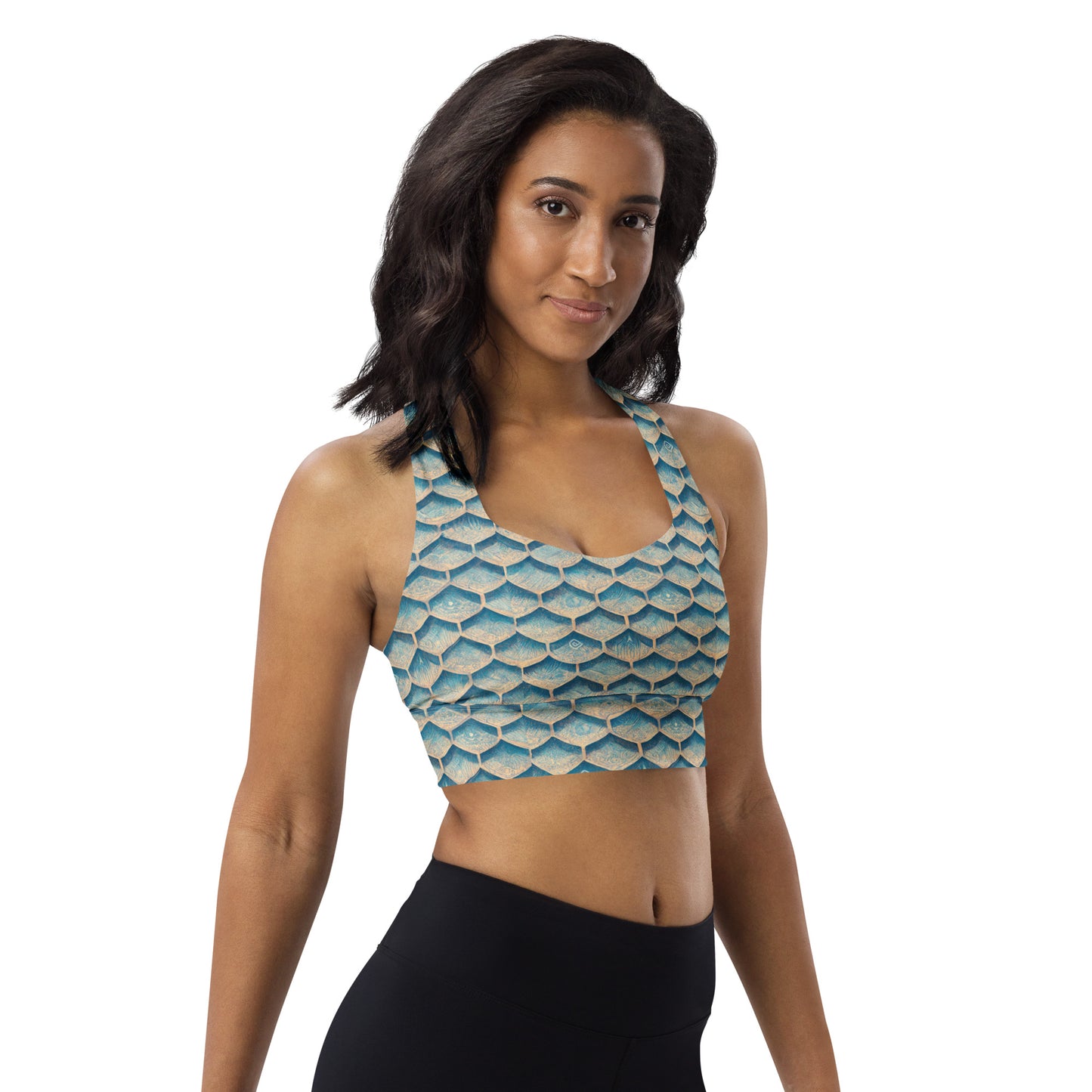 Seafoam Scales Longline sports bra